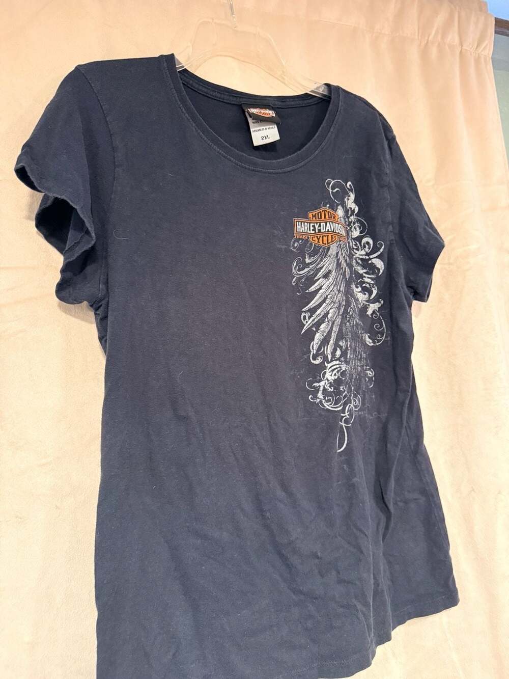 Harley-Davidson Women's Graphic Wing T-Shirt Black Size 2XL